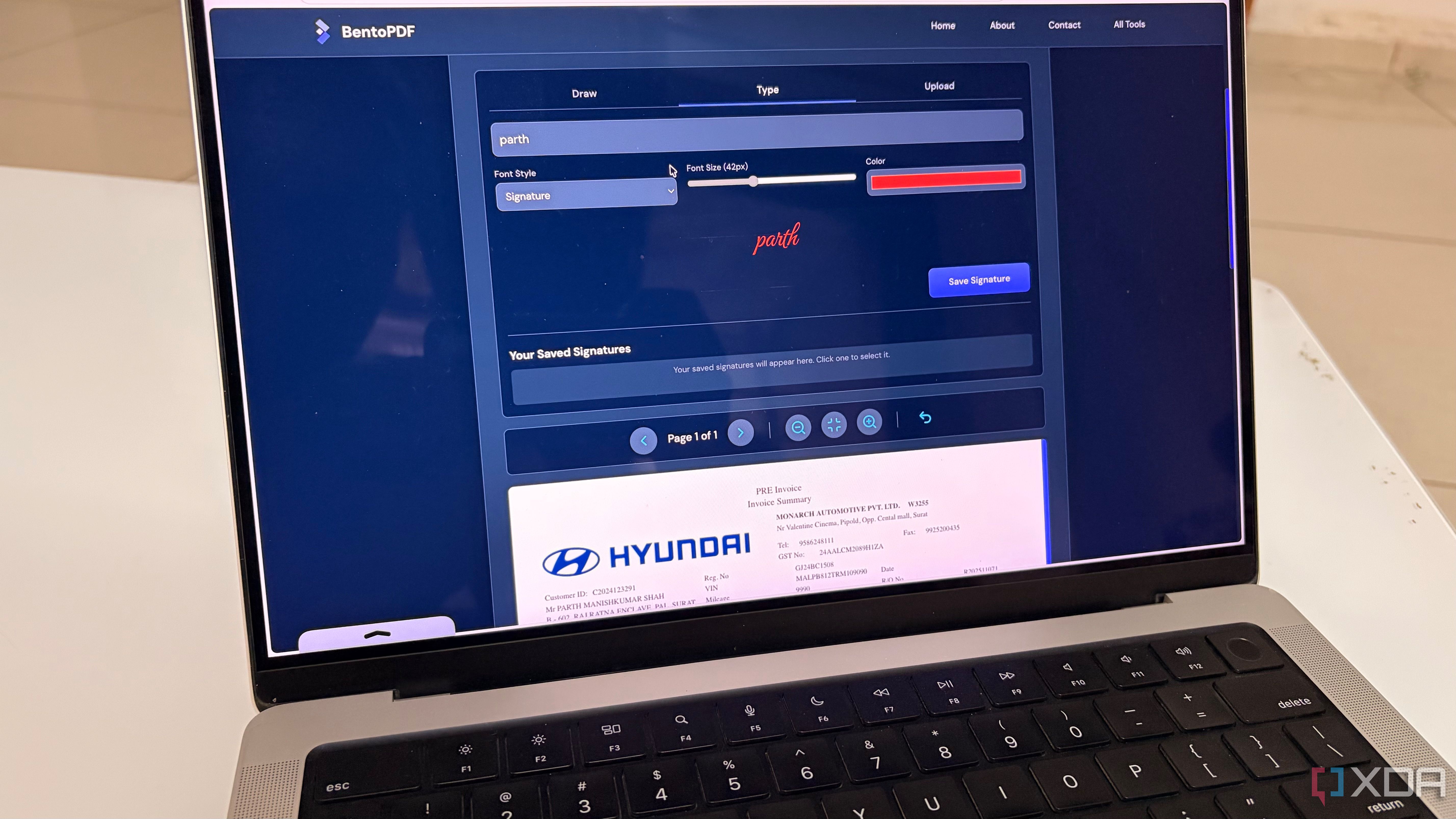 BentoPDF on a laptop