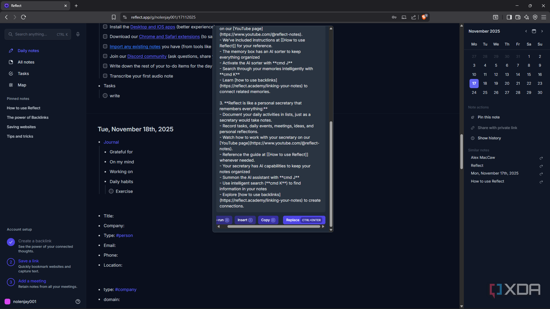 Reflect Ai Note I started using this AI-powered tool for all my notes, and it's been a ...