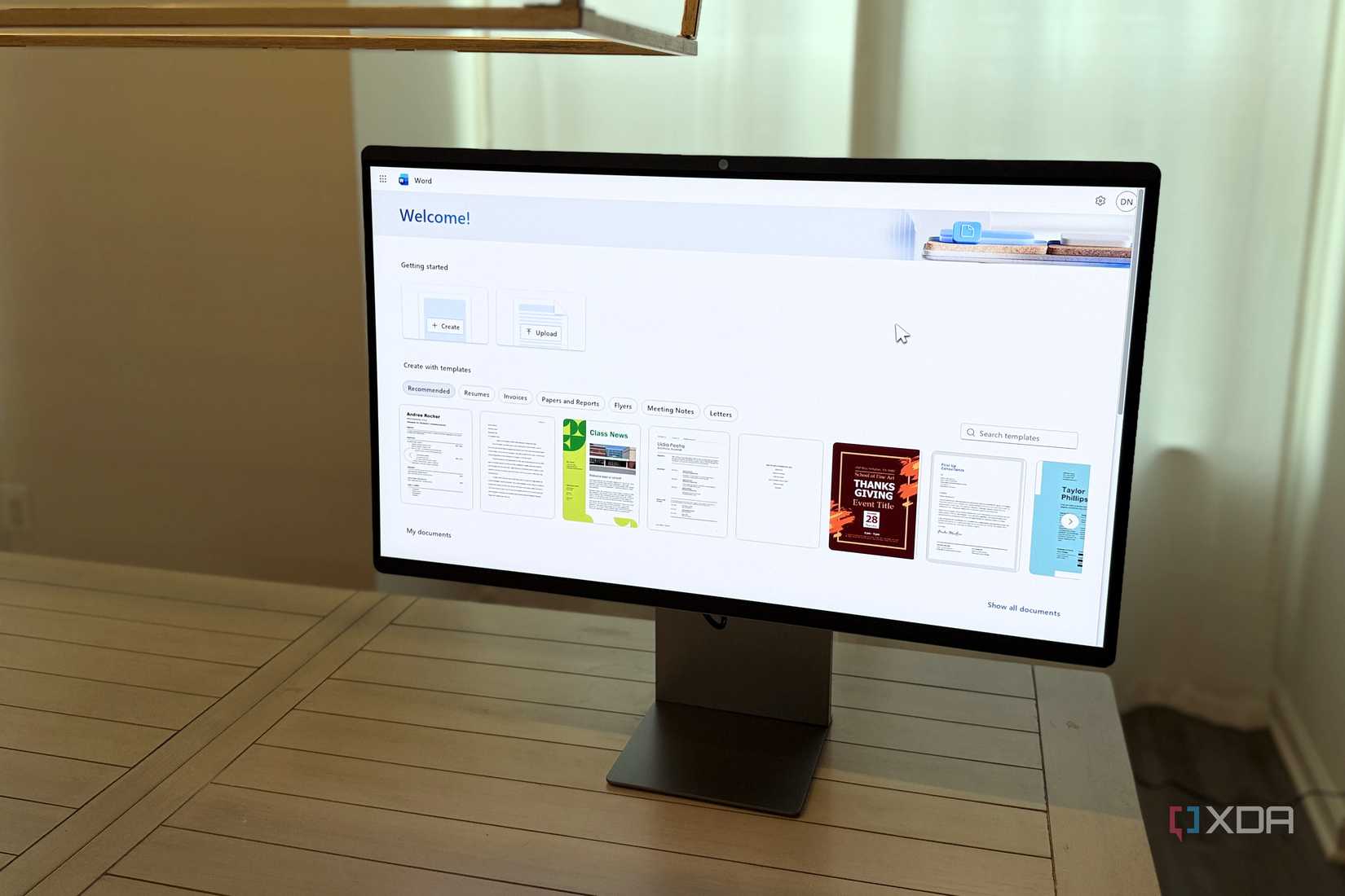 samsung smart monitor m9 showing microsoft 365 