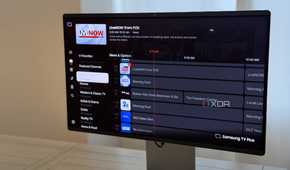 samsung smart monitor m9 showing local live tv