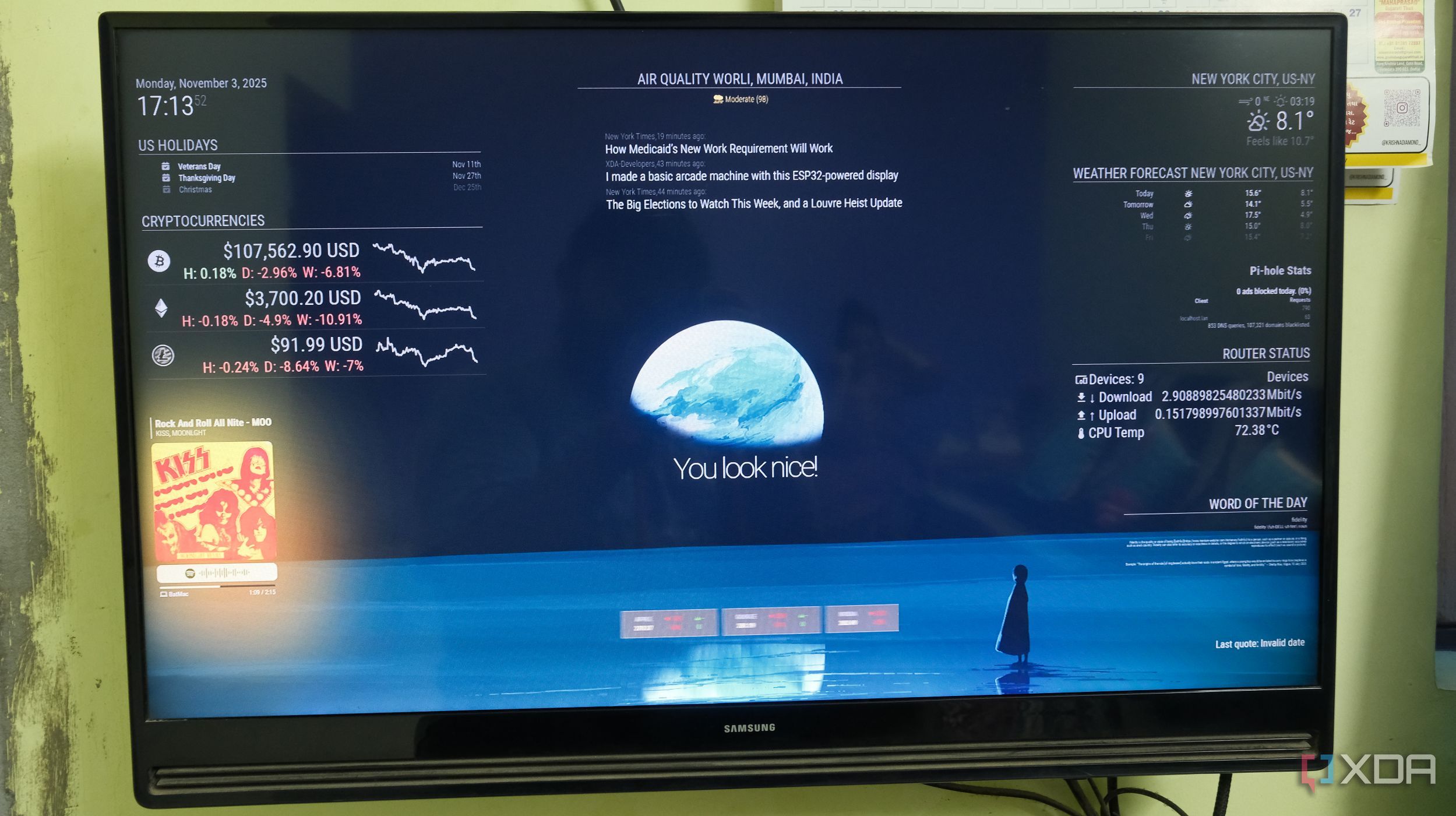 Smart Dashboard using MagicMirror