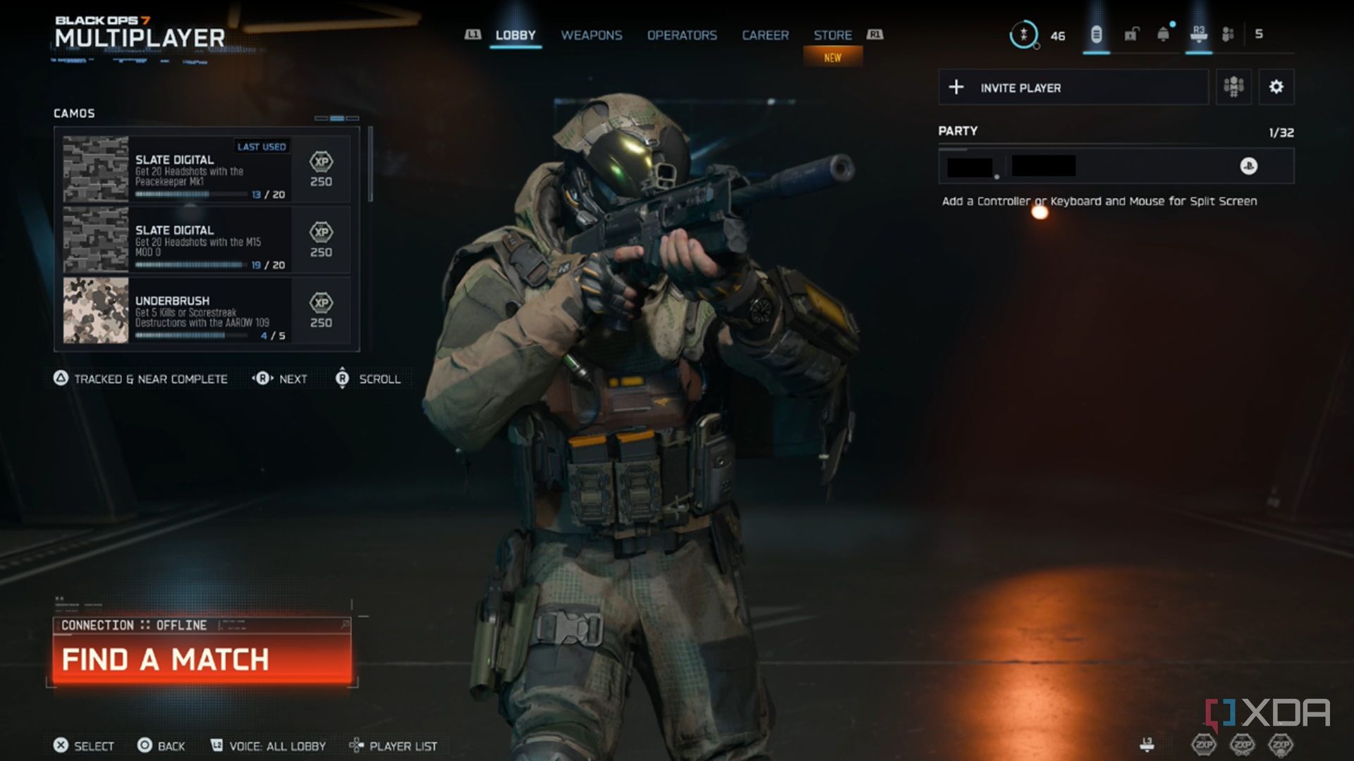 A screenshot of the multiplayer lobby from Call of Duty: Black Ops 7