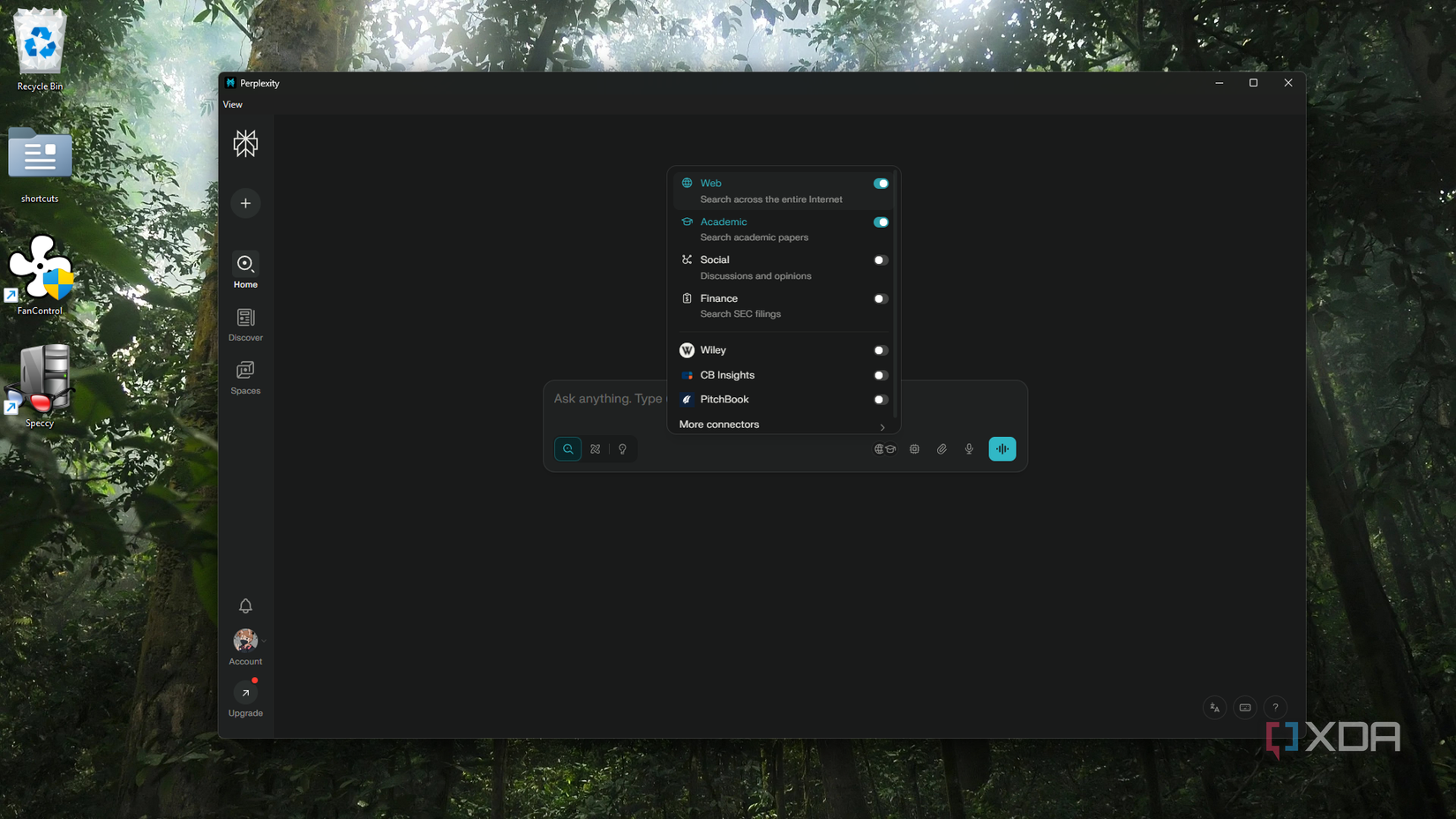 Configuración de origen en Perplejidad