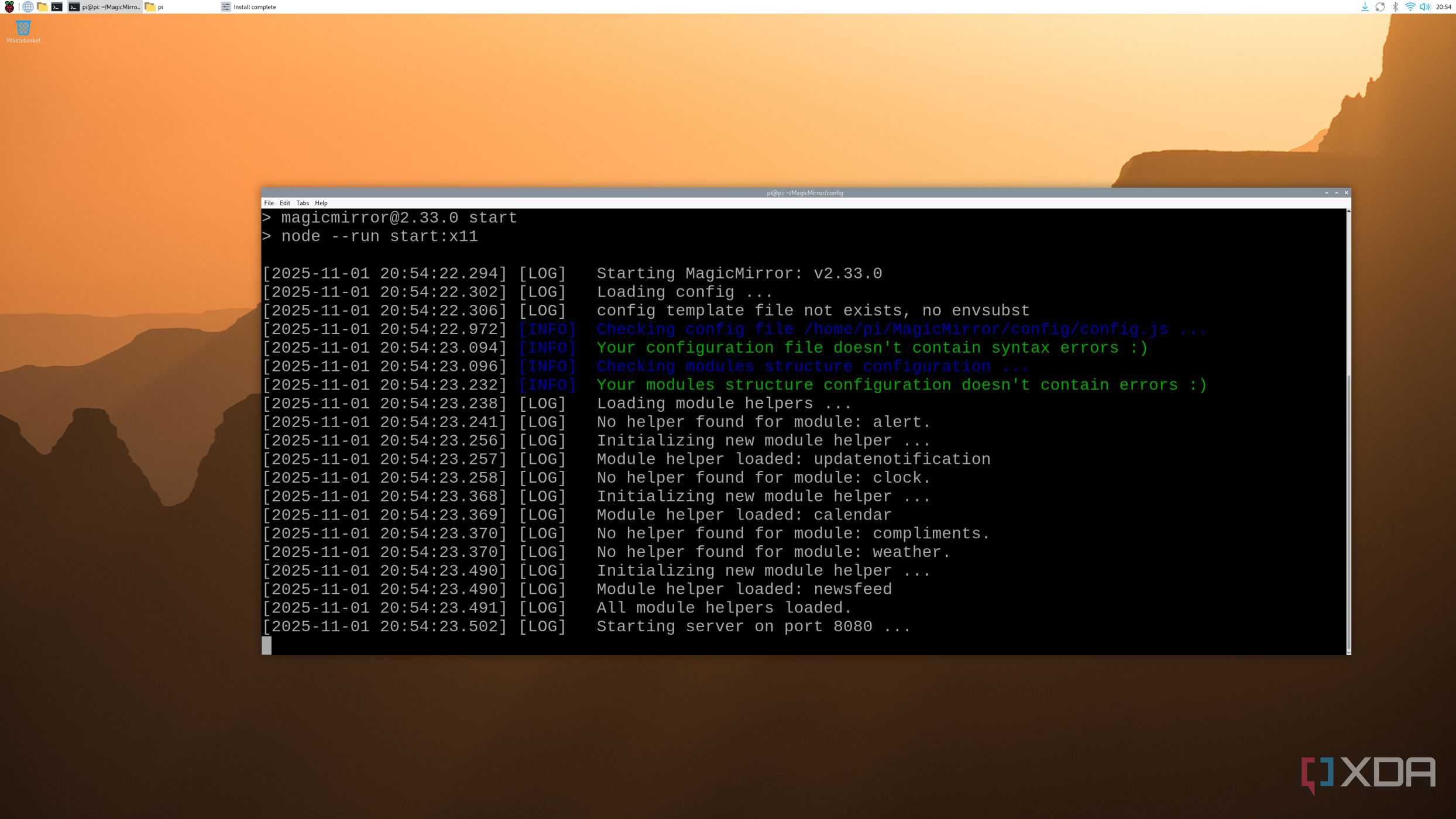 Starting MagicMirror from Terminal