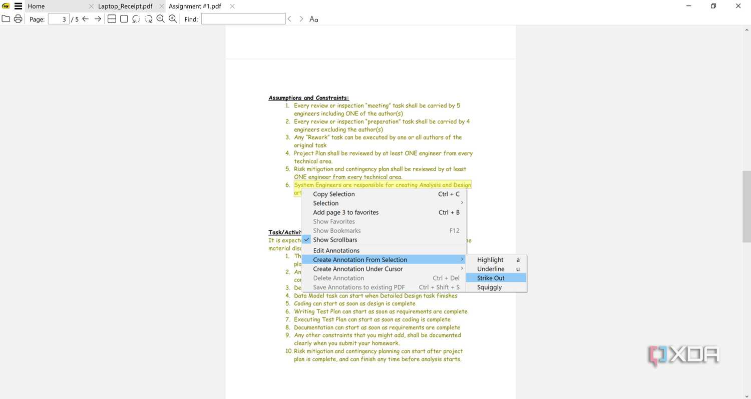 Annotation selection in SumatraPDF