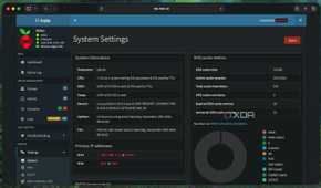 System settings view of Pi-hole