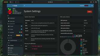 System settings view of Pi-hole