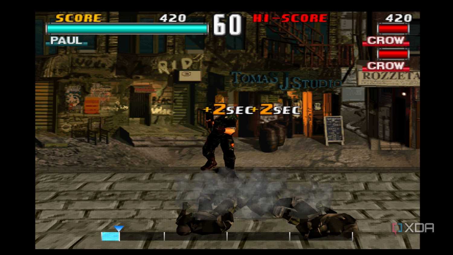 A screenshot of Tekken Force Mode gameplay in Tekken 3