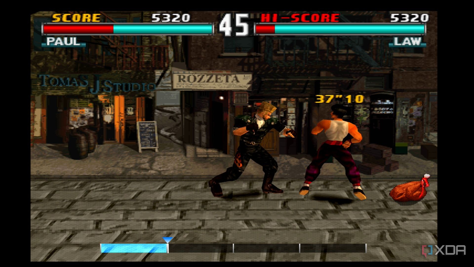 A screenshot of Tekken Force Mode gameplay in Tekken 3