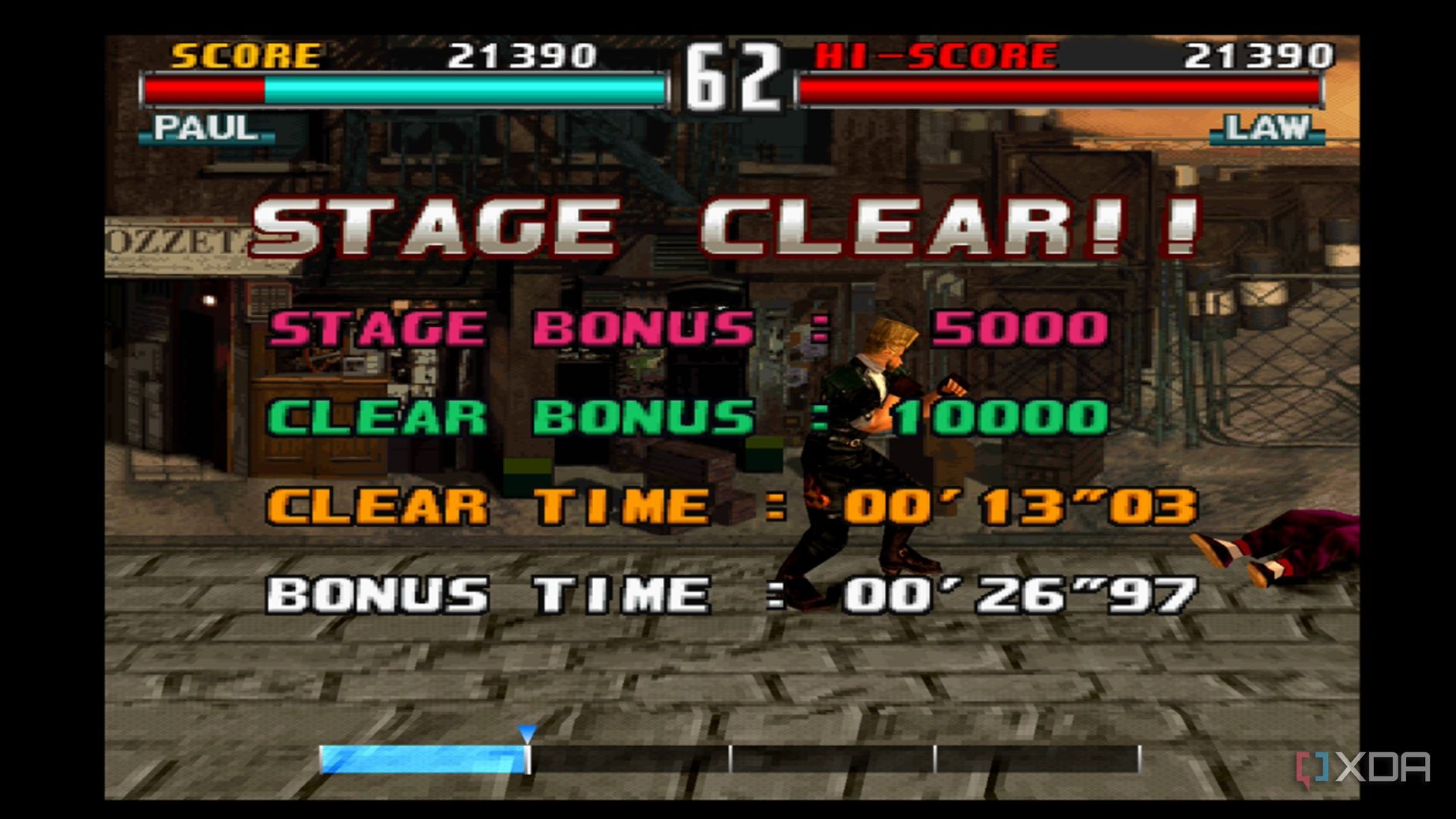 A screenshot of Tekken Force Mode gameplay in Tekken 3