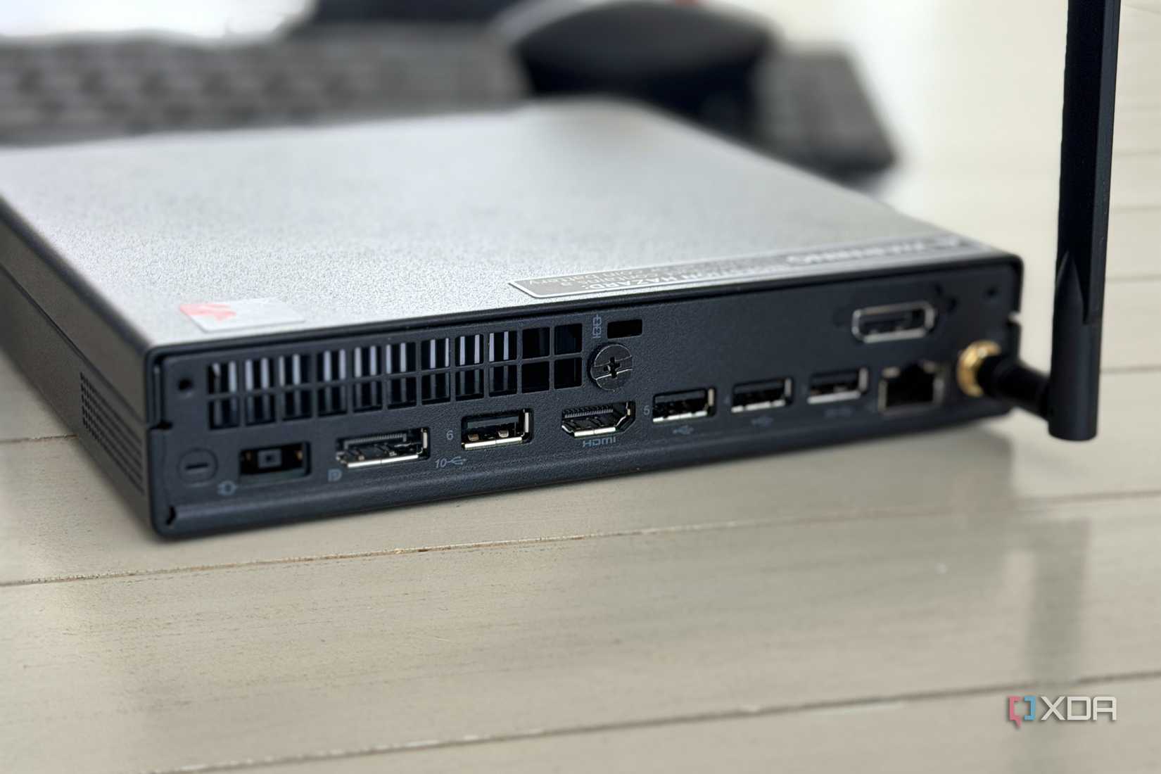 thinkcenter neo 50q qc seen from the rear