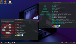 Ubuntu and Arch Linux terminals in Bazzite