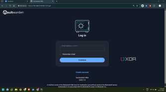 screenshot of vaultwarden web login
