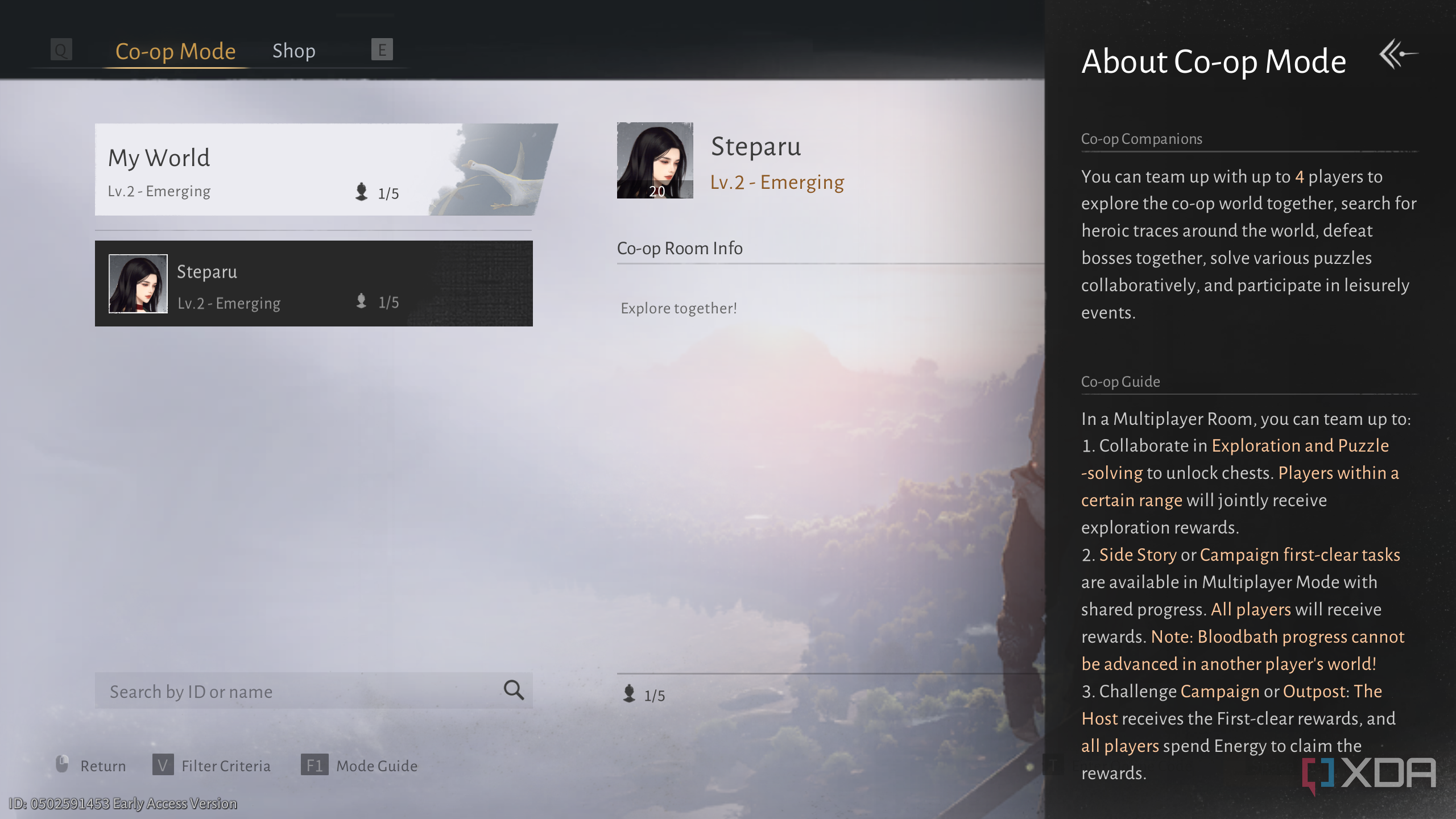 Co-op mode and joining another player's world in Where Winds Meet.