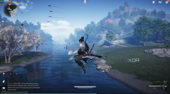 Midair jump in Where Winds Meet.