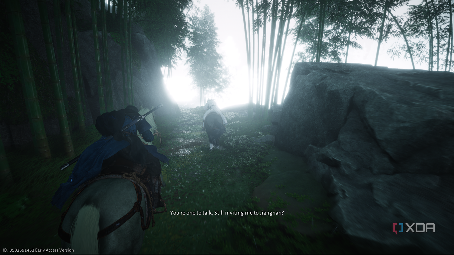 A horse chase in Where Winds Meet.