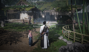 Standing next to Ruby the kid in Where Winds Meet.