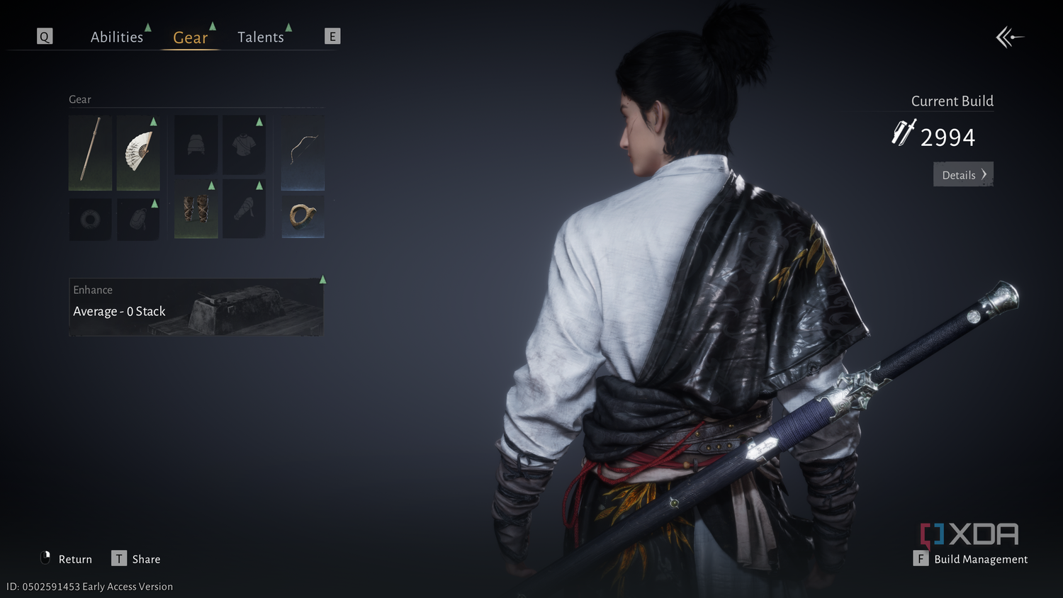 Character development screen in Where Winds Meet.