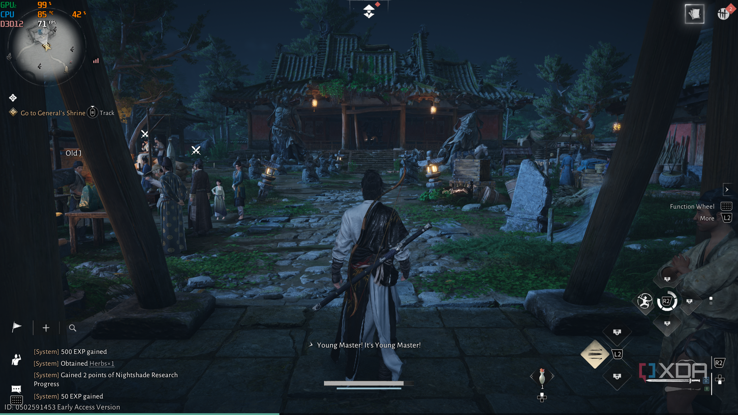EWntering a temple town in Where Winds Meet.