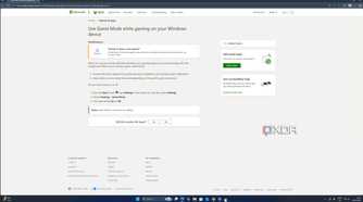 A screenshot featuring a description of Windows 11's game mode.