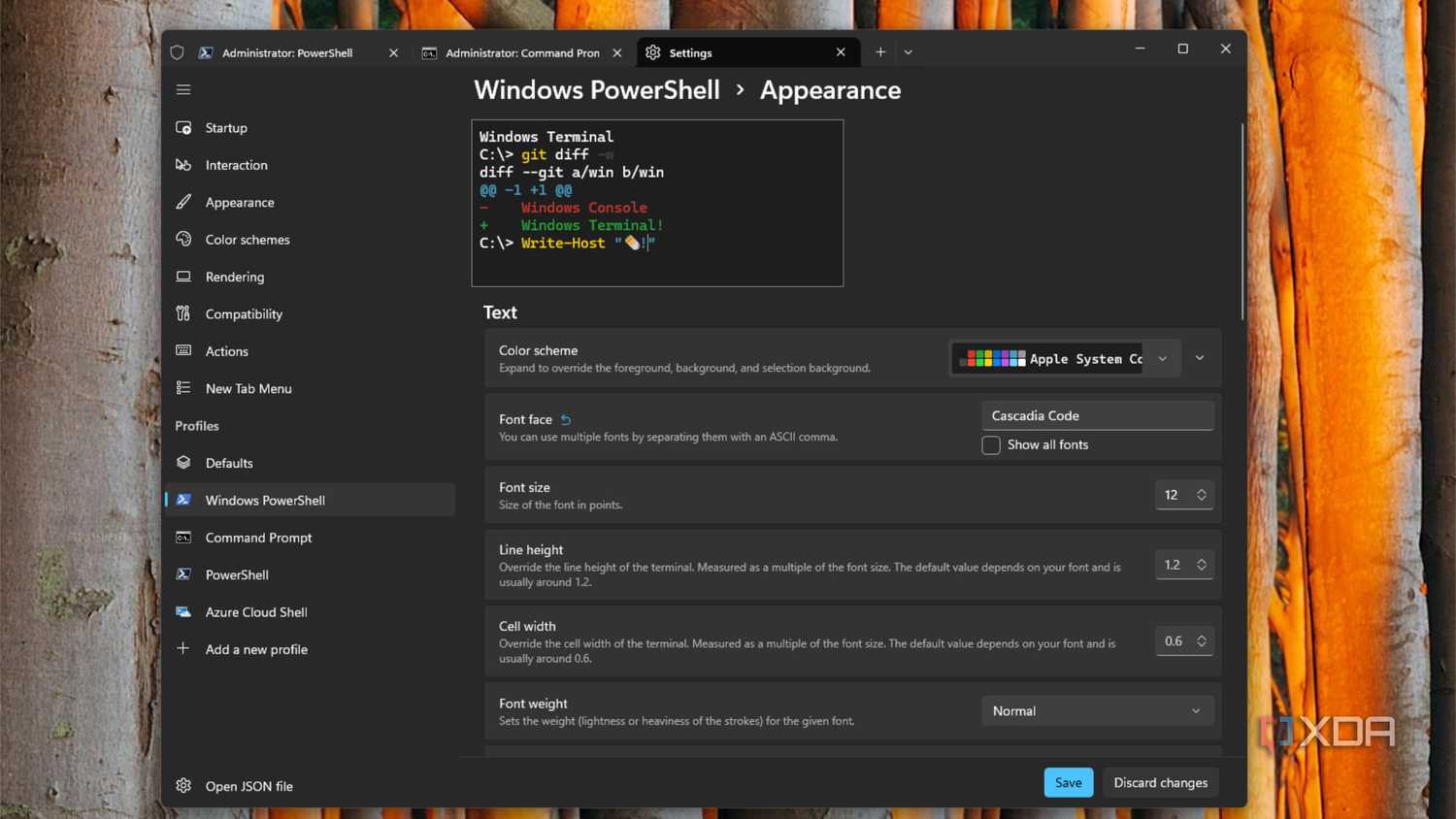 Powershell Appearance Light Theme I gave the Windows Terminal the