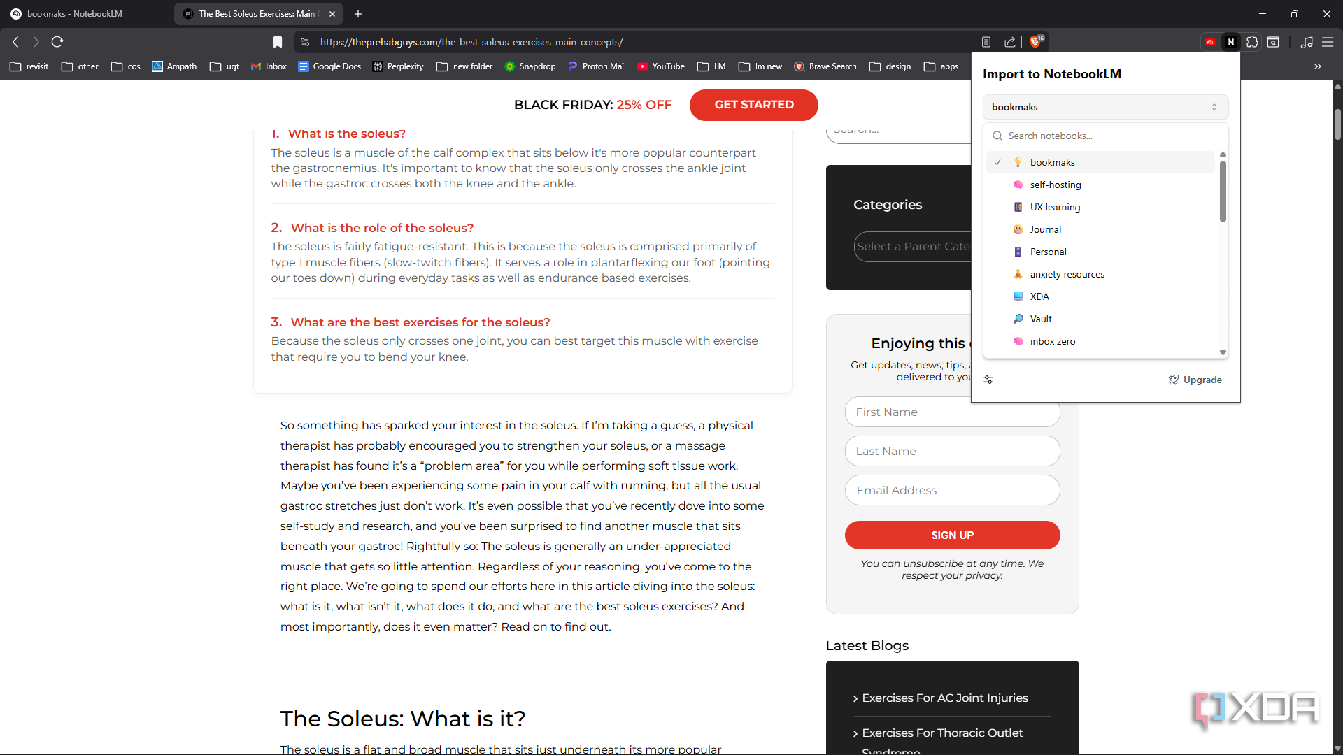 Notebook Url I started organizing my Brave bookmarks with NotebookLM