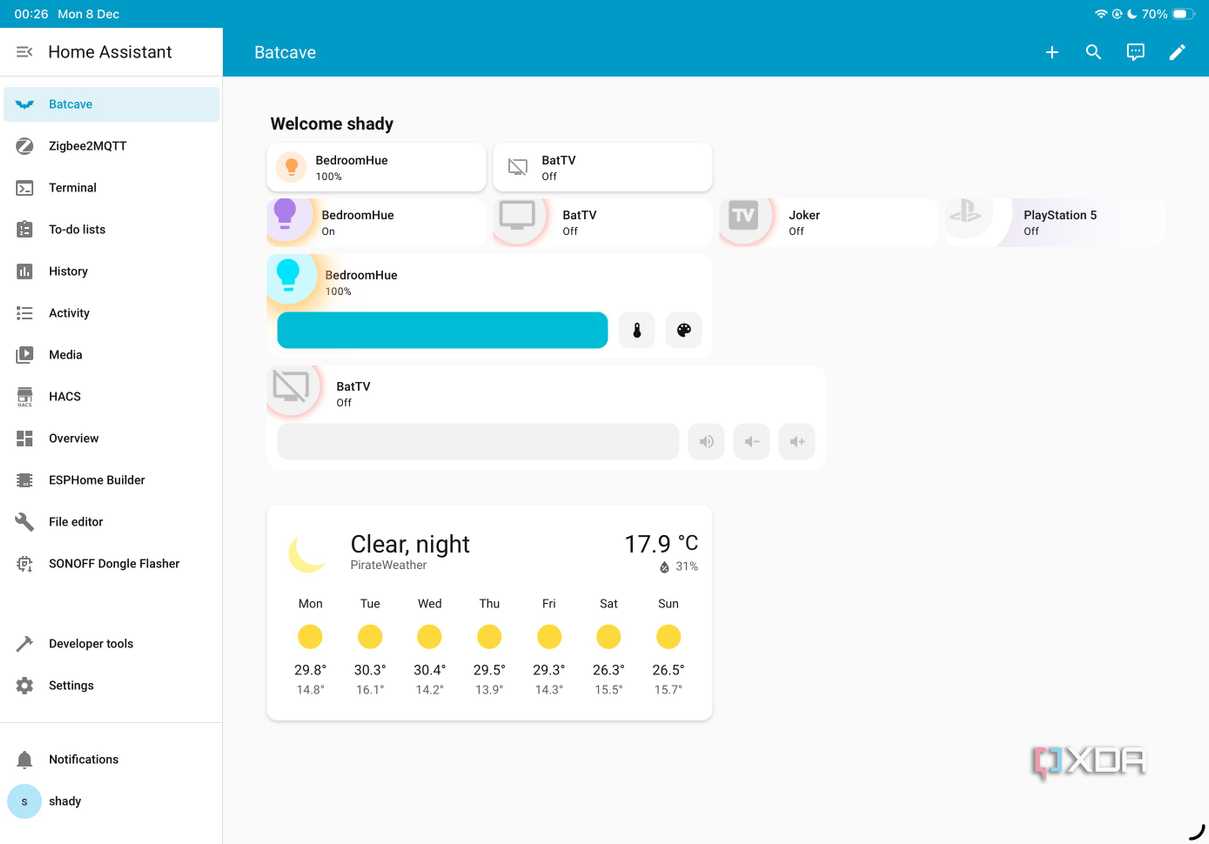 Animated cards for Home Assistant on iPad with light mode