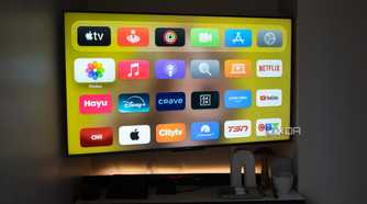 The Apple TV's Home Screen with several streaming apps on it