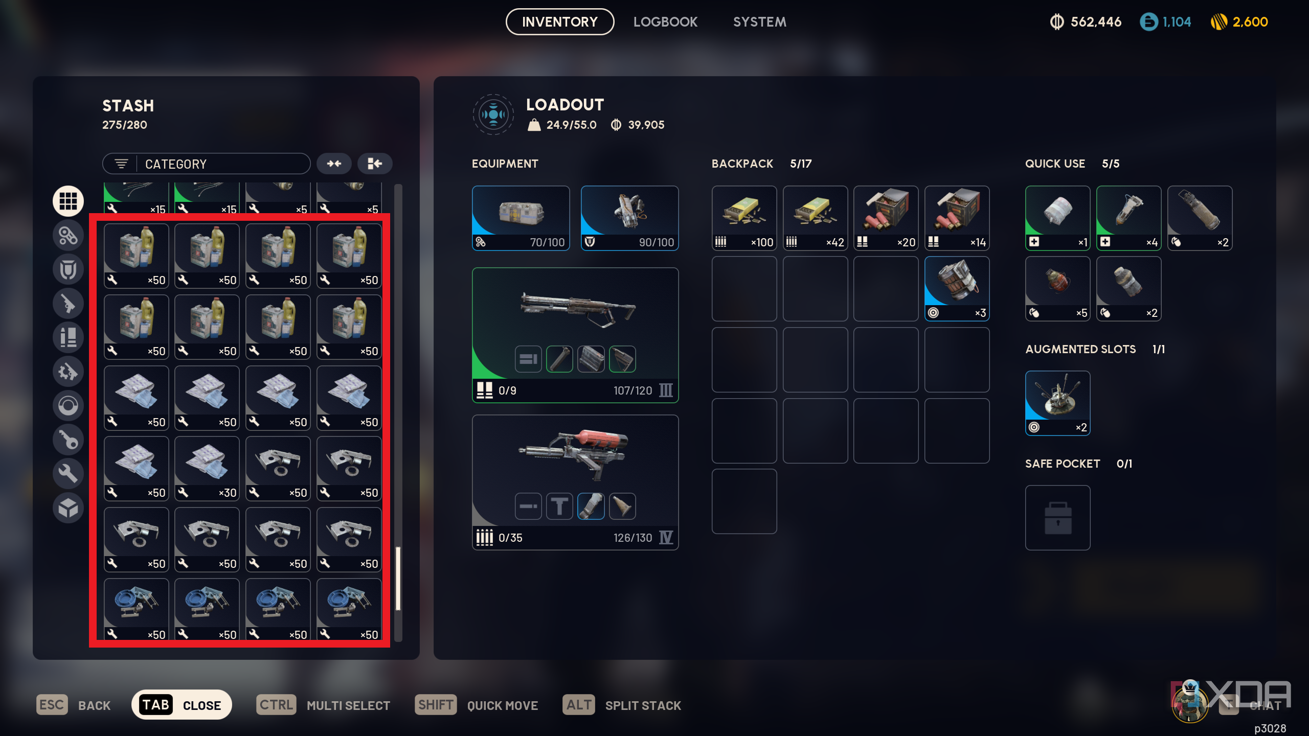 Stash with resources in Arc Raiders.