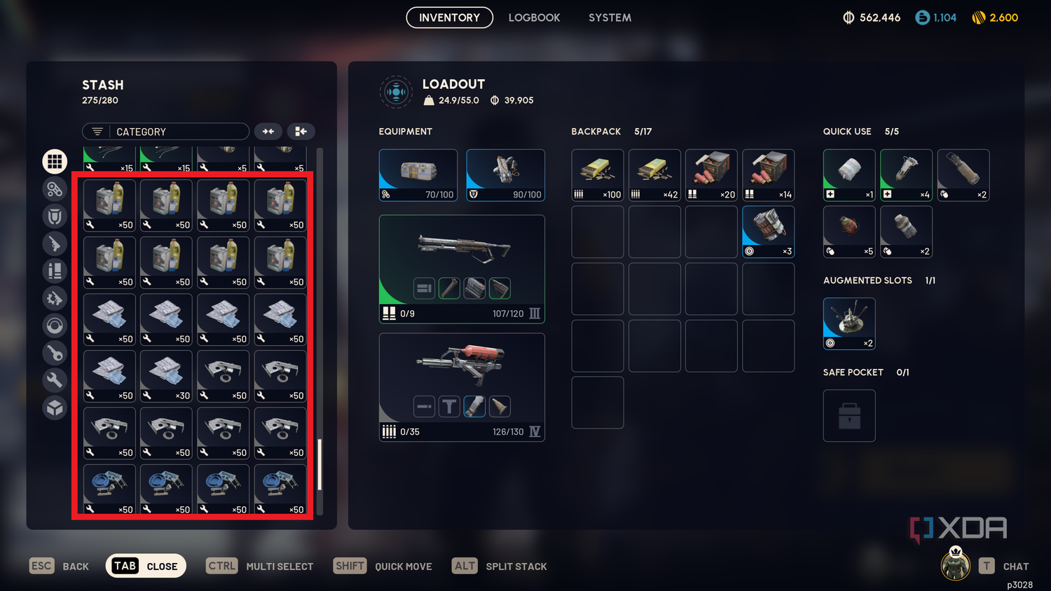 Stash with resources in Arc Raiders.
