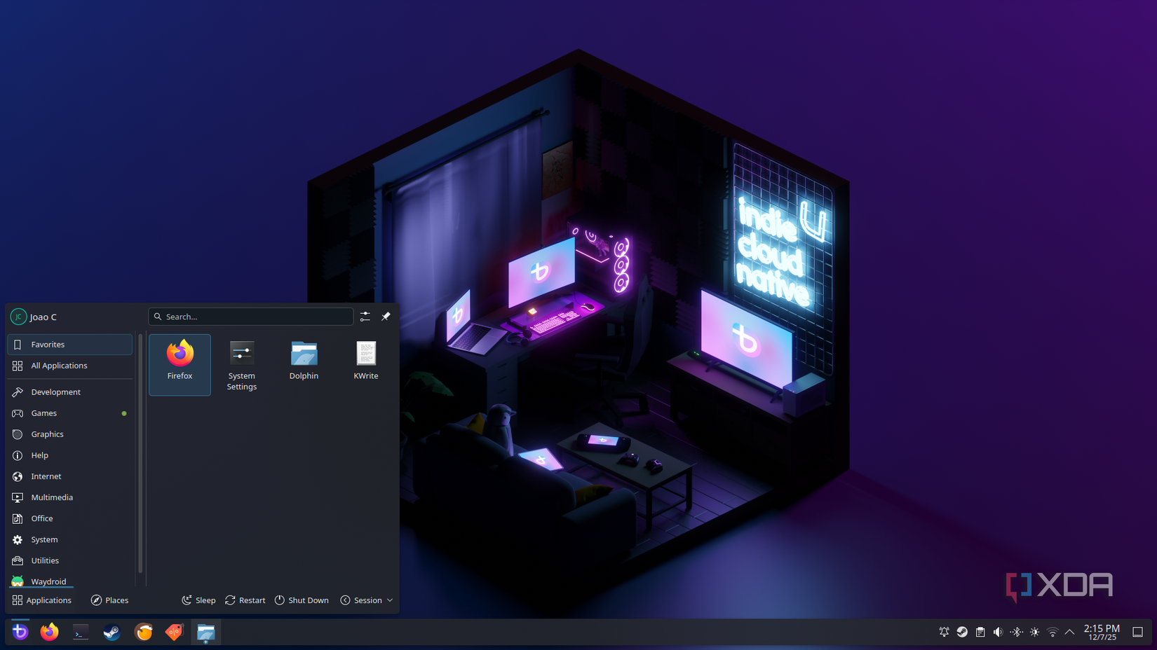 Screenshot of the KDE Plasma desktop in Bazzite