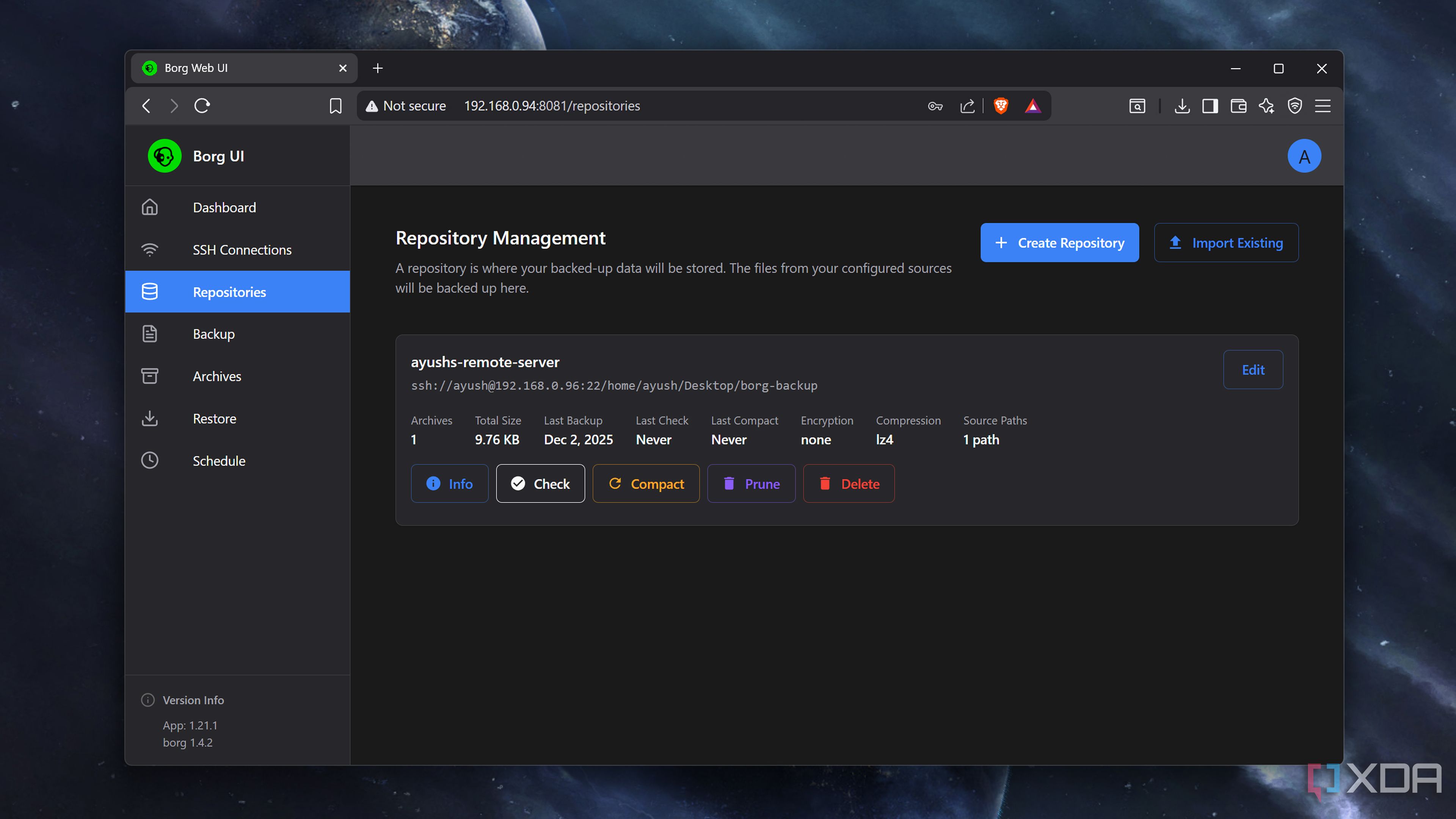 BorgBackup is great, but this self-hosted web UI makes it the best ...