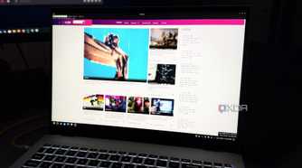 laptop with xda developer website shown in browsh terminal browser