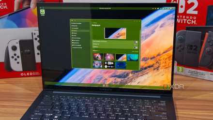 A laptop running the COSMIC desktop and displaying the COSMIC setup application