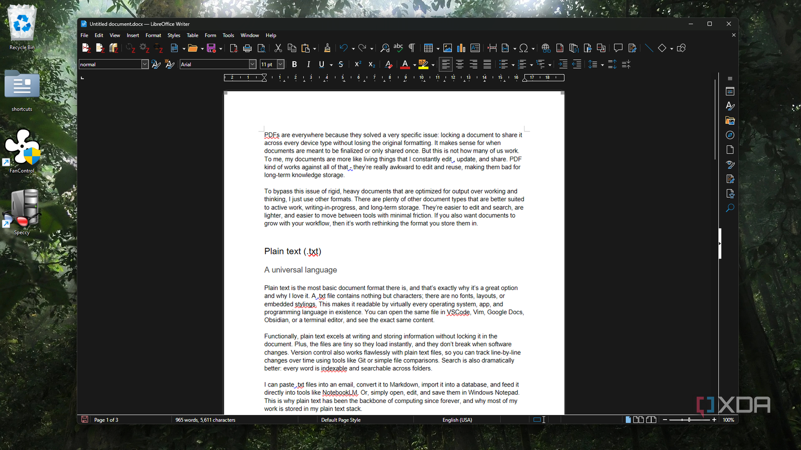 DOCX document in LibreOffice
