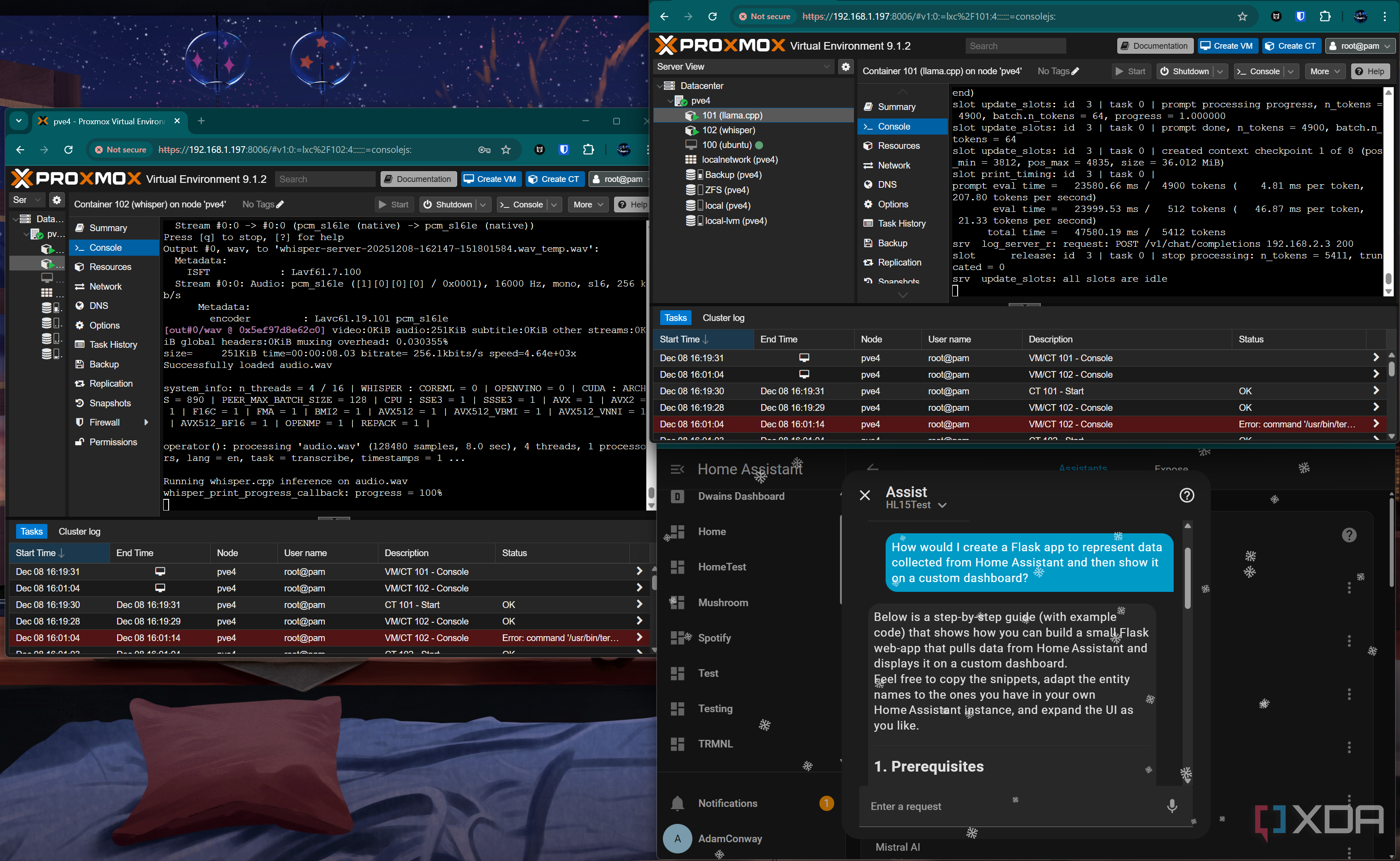 Running Whisper and Llama.cpp on Proxmox