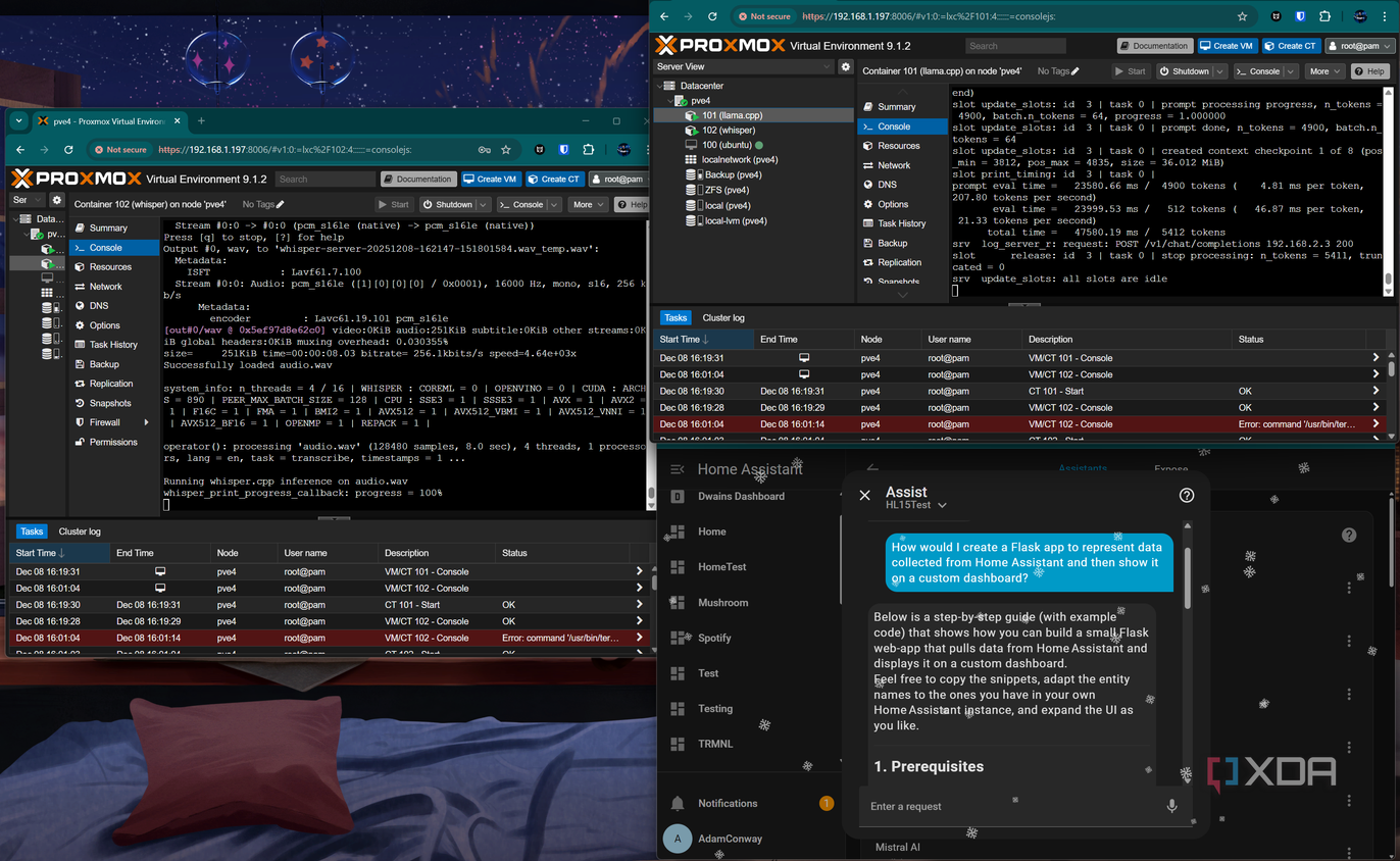 Running Whisper and Llama.cpp on Proxmox