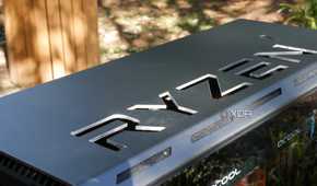 custom watercooling build showing customized case panel