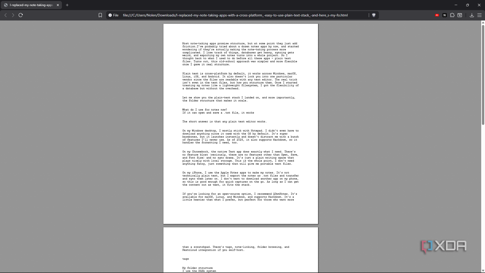 Html Brave 4 formats better than PDF for storing your documents