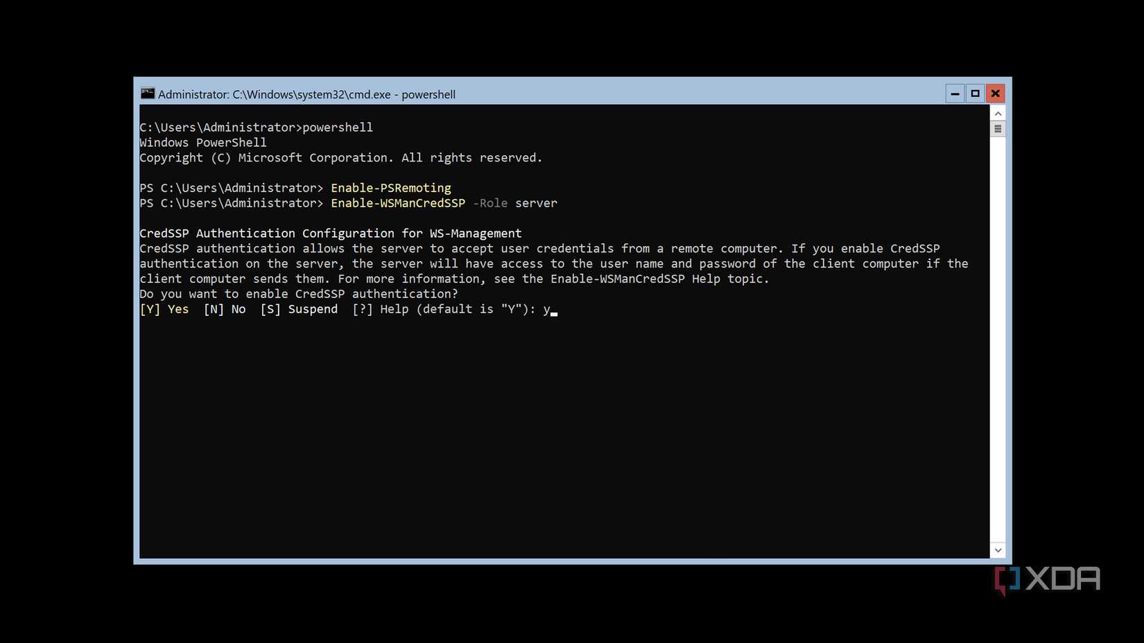 Ejecutar comandos en Hyper-V Server 2019