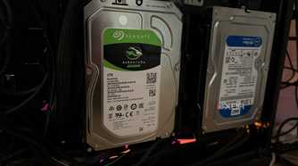 2 HDDs installed in the rear of an ATX PC build