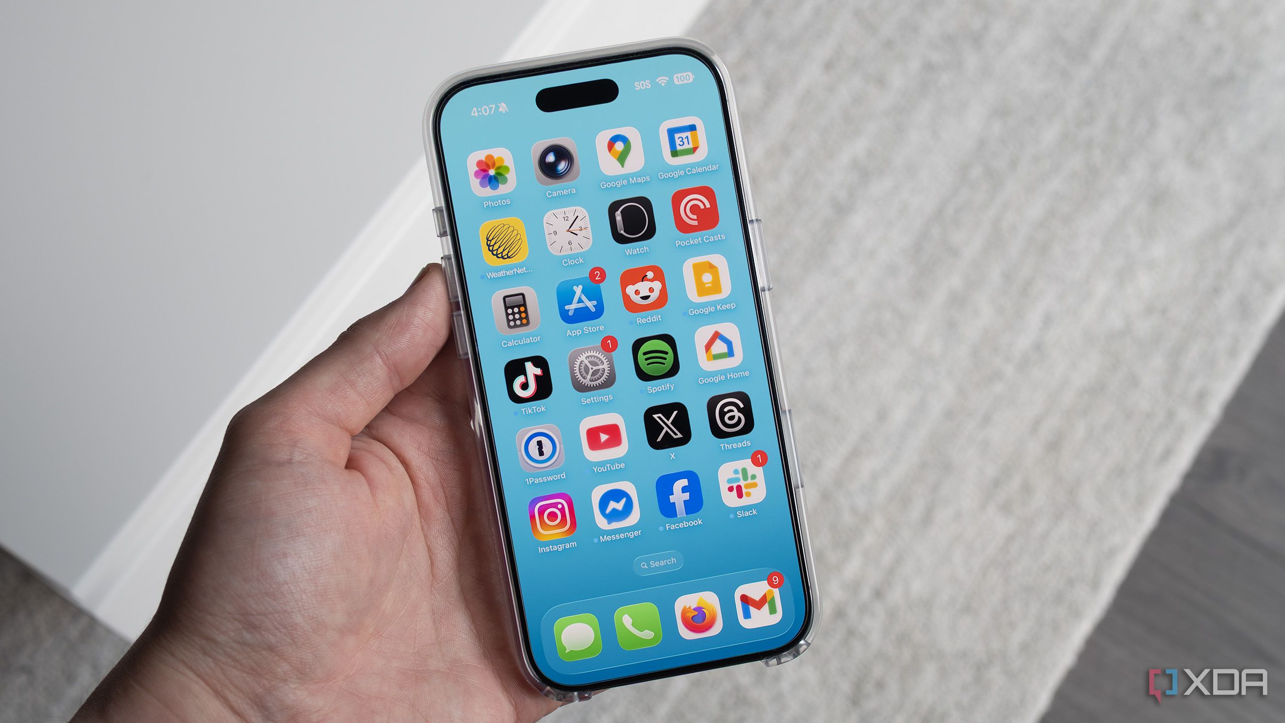 The iPhone Air being held