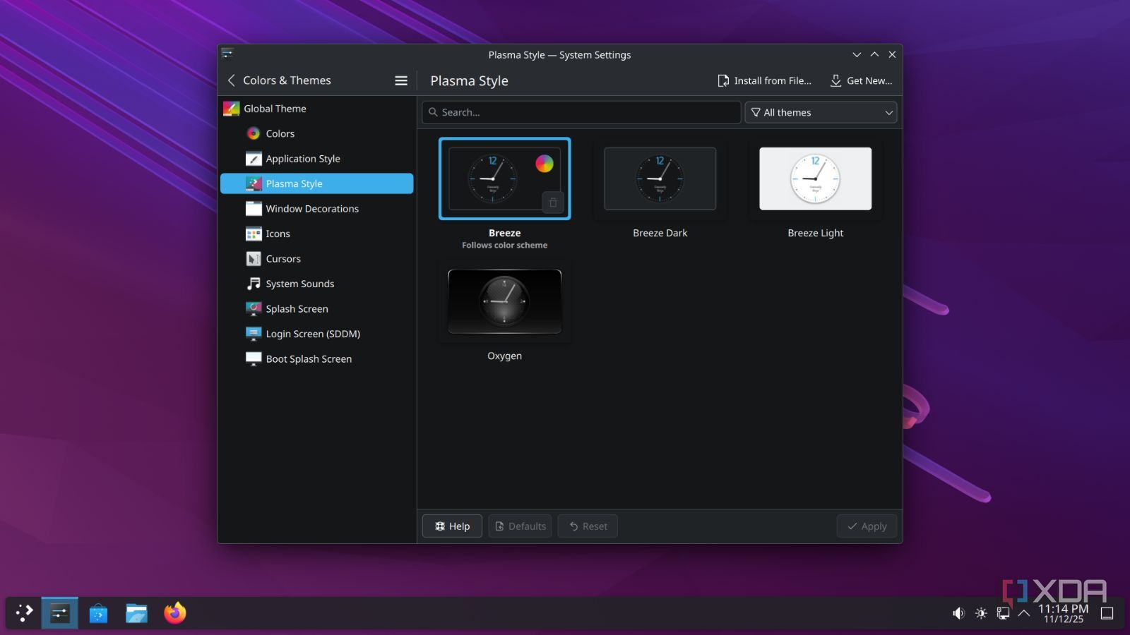 screenshot of kde neon plasma settings
