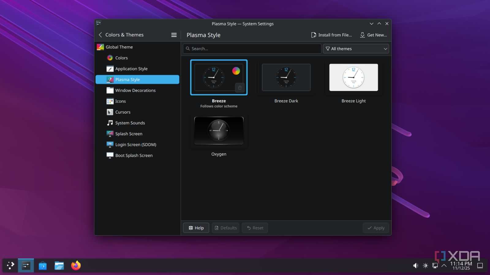 screenshot of kde neon plasma settings