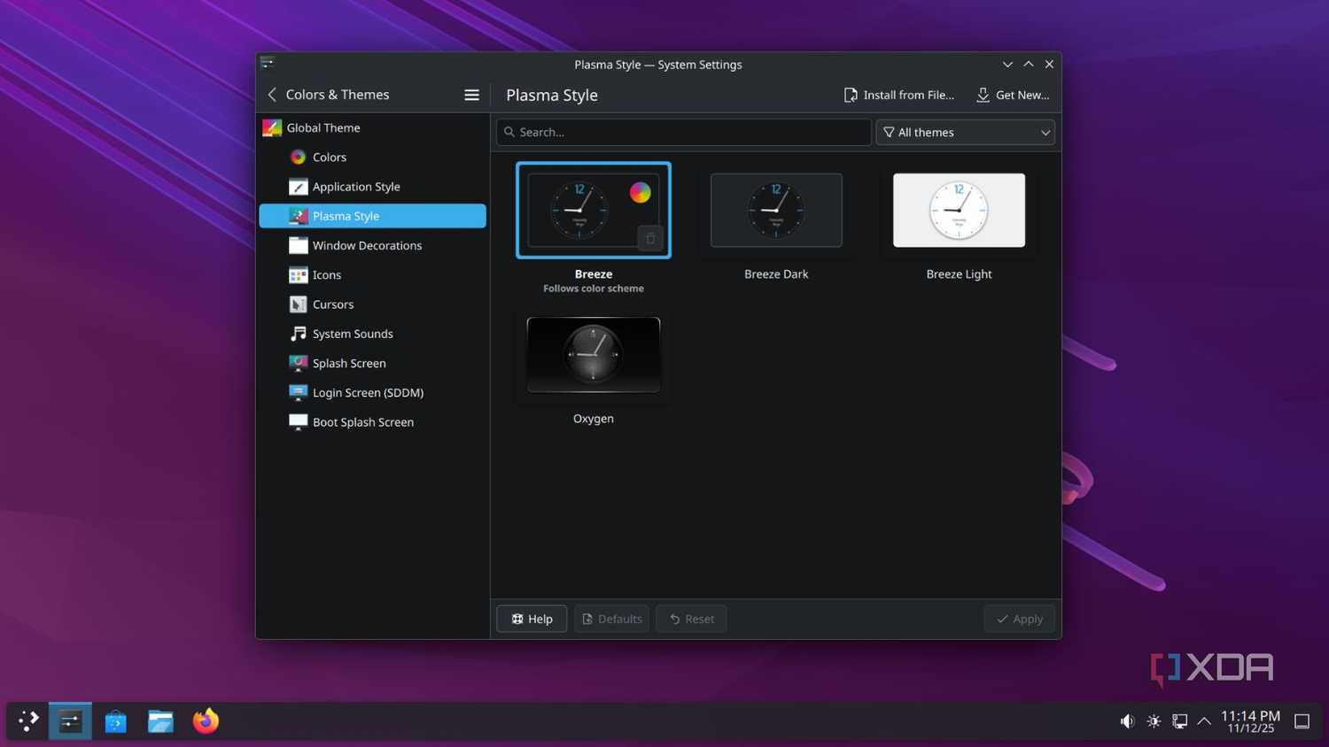 screenshot of kde neon plasma settings