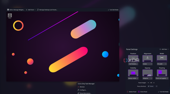 Screenshot of KDE Plasma's panel configuration UI