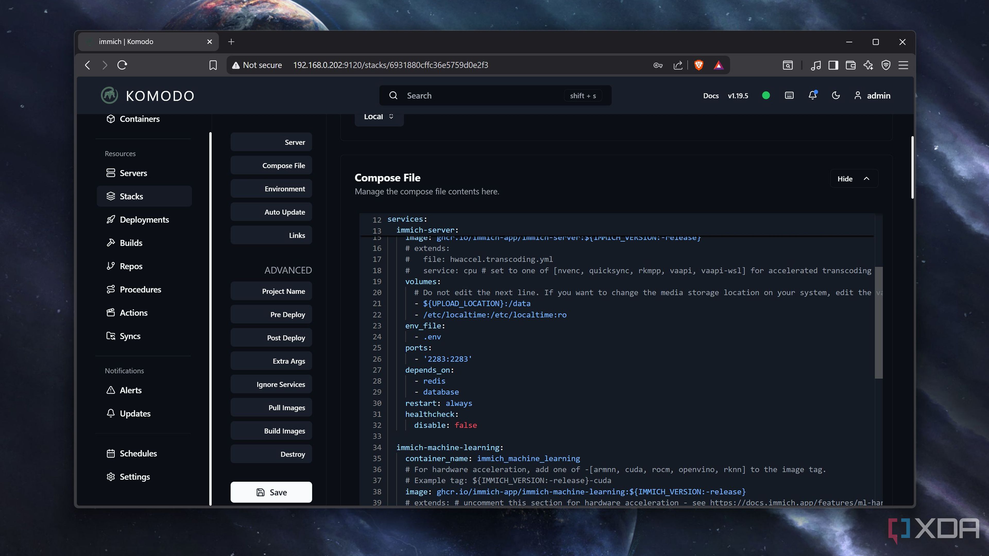 Adding a Compose file to Komodo