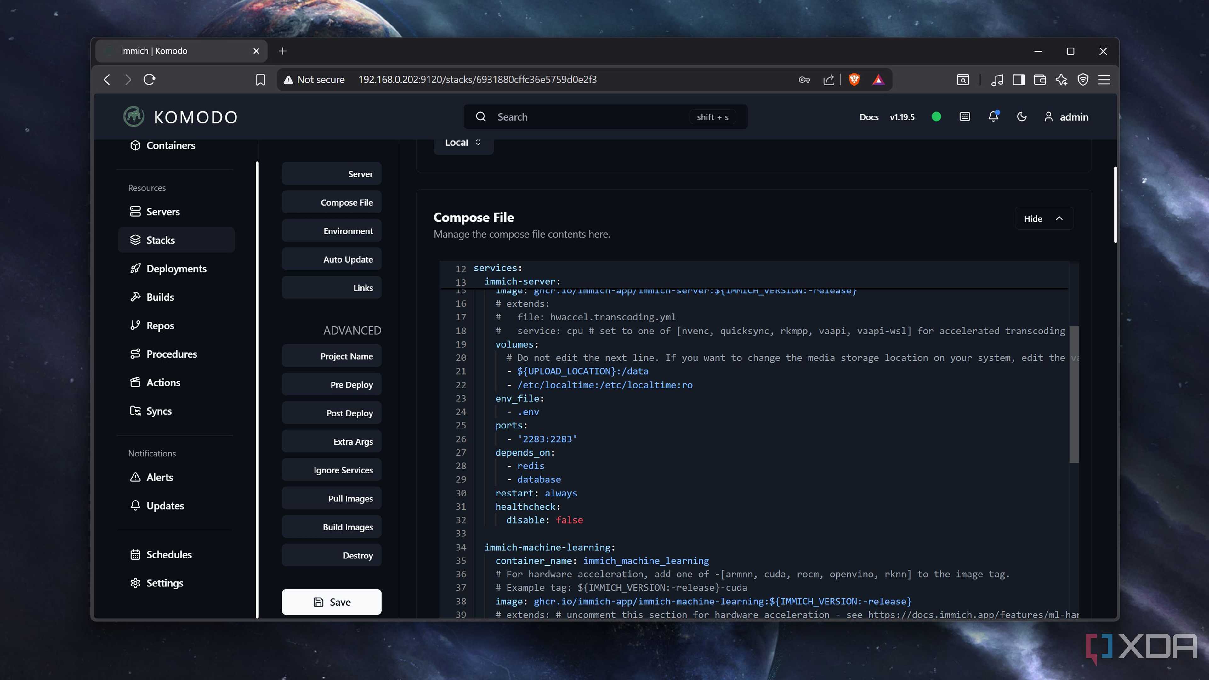 Adding a Compose file to Komodo
