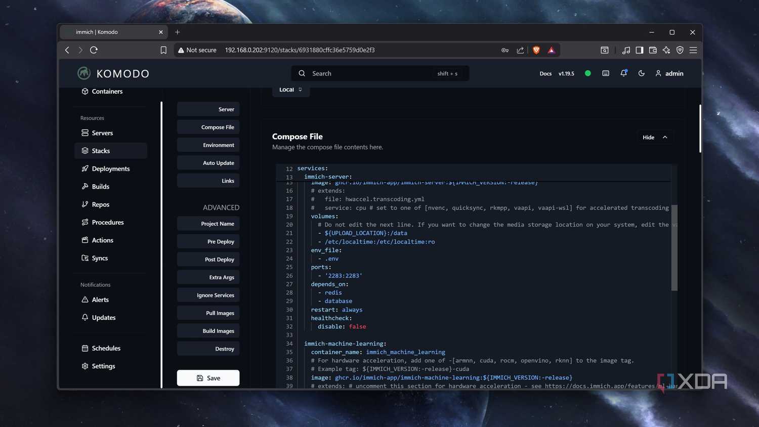 Adding a Compose file to Komodo