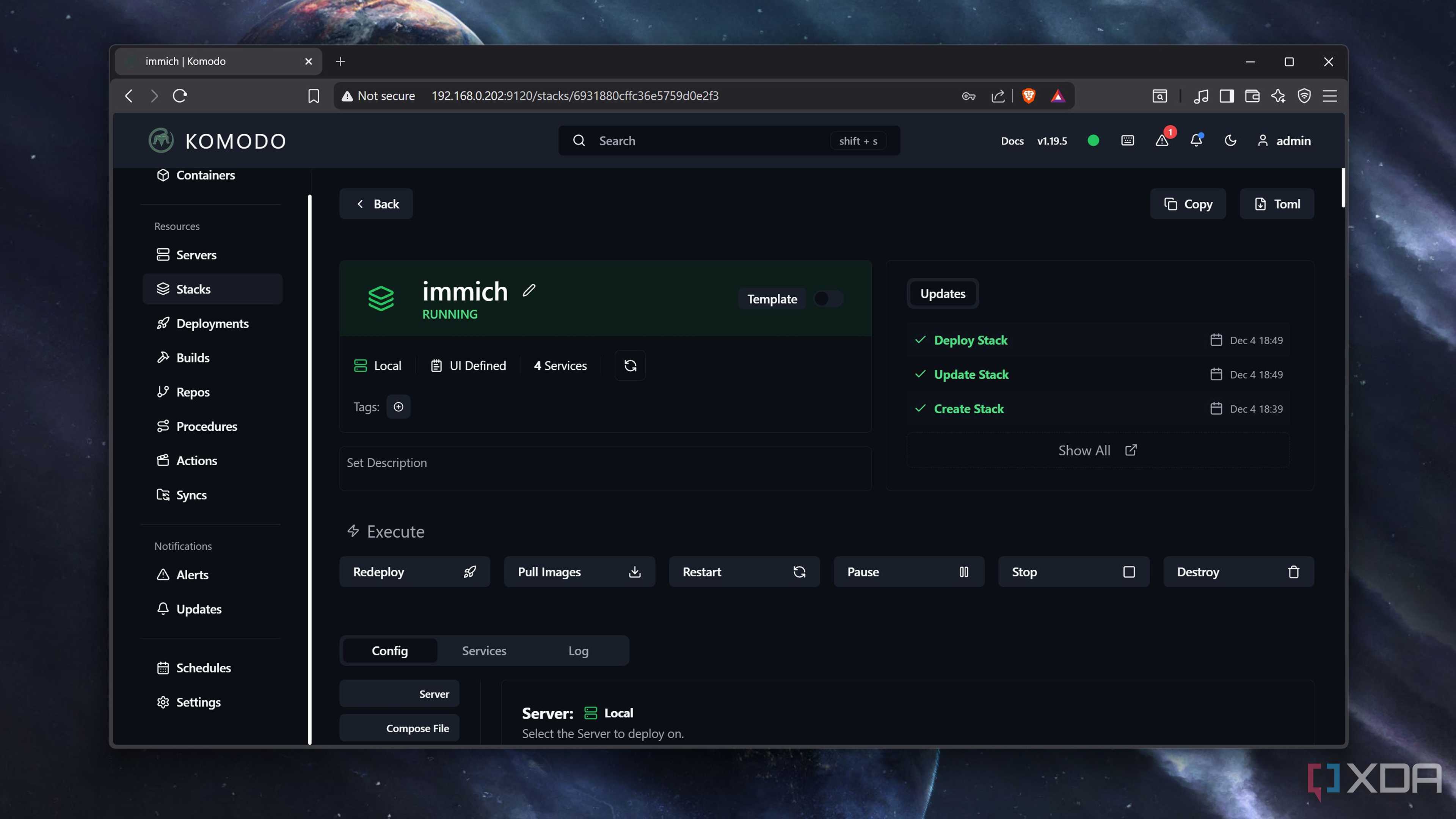 Deploying an Immich instance in Komodo